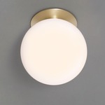 Mezzo Wall / Ceiling Light - Satin Brass / Opal