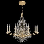 Lily Buds Chandelier - Gold Leaf / Crystal