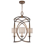 Cienfuegos Concave Chandelier - Antique Bronze / Natural Greige