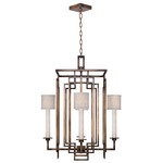 Cienfuegos Cage Chandelier - Antique Bronze / Natural Greige