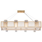 Crownstone Rectangular Pendant - Gold Leaf / Fabric