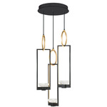 Delphi Round Multi Light Pendant - Black