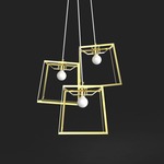 Frame Cluster Pendant - Brass