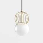 Revati Double Pendant - Black / Brass