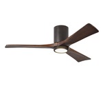 Irene Hugger Ceiling Fan - Textured Bronze / Walnut Tone