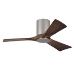 Irene Hugger Ceiling Fan - Brushed Nickel / Walnut Tone