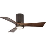 Irene Hugger Ceiling Fan - Textured Bronze / Walnut Tone