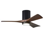 Irene Hugger Ceiling Fan - Matte Black / Walnut Tone
