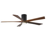 Irene Hugger Ceiling Fan - Matte Black / Walnut Tone