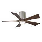 Irene Hugger Ceiling Fan - Brushed Nickel / Walnut Tone