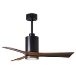 Patricia Ceiling Fan With Light - Matte Black / Walnut Tone