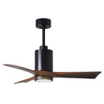 Patricia Ceiling Fan With Light - Matte Black / Walnut