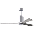 Patricia Ceiling Fan With Light - Polished Chrome / Barn Wood Tone