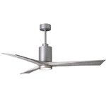 Patricia Ceiling Fan With Light - Brushed Nickel / Barn Wood Tone