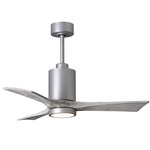 Patricia Ceiling Fan With Light - Brushed Nickel / Barn Wood