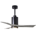 Patricia Ceiling Fan With Light - Matte Black / Barn Wood