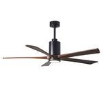 Patricia Ceiling Fan With Light - Matte Black / Walnut Tone
