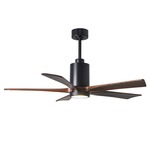 Patricia Ceiling Fan With Light - Matte Black / Walnut Tone
