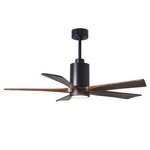 Patricia Ceiling Fan With Light - Matte Black / Walnut