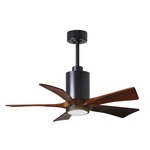 Patricia Ceiling Fan With Light - Matte Black / Walnut Tone