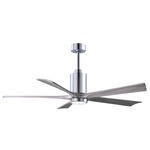 Patricia Ceiling Fan With Light - Polished Chrome / Barn Wood