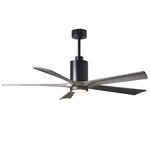 Patricia Ceiling Fan With Light - Matte Black / Barn Wood