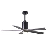 Patricia Ceiling Fan With Light - Matte Black / Barn Wood