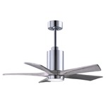 Patricia Ceiling Fan With Light - Polished Chrome / Barn Wood Tone