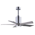 Patricia Ceiling Fan With Light - Polished Chrome / Barn Wood