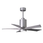 Patricia Ceiling Fan With Light - Brushed Nickel / Barn Wood Tone