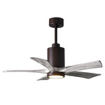 Patricia Ceiling Fan With Light - Textured Bronze / Barn Wood