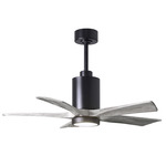 Patricia Ceiling Fan With Light - Matte Black / Barn Wood