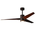 Super Janet Ceiling Fan with Light - Textured Bronze / Walnut Tone