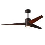 Super Janet Ceiling Fan with Light - Textured Bronze / Walnut