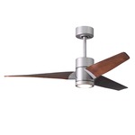 Super Janet Ceiling Fan with Light - Brushed Nickel / Walnut