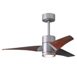 Super Janet Ceiling Fan with Light - Brushed Nickel / Walnut