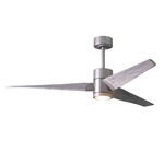 Super Janet Ceiling Fan with Light - Brushed Nickel / Barn Wood Tone