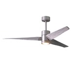 Super Janet Ceiling Fan with Light - Brushed Nickel / Barn Wood