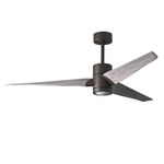 Super Janet Ceiling Fan with Light - Textured Bronze / Barn Wood