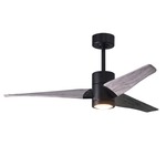 Super Janet Ceiling Fan with Light - Matte Black / Barn Wood Tone