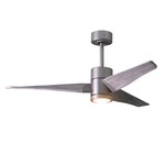 Super Janet Ceiling Fan with Light - Brushed Nickel / Barn Wood