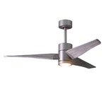 Super Janet Ceiling Fan with Light - Brushed Nickel / Barn Wood Tone