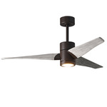 Super Janet Ceiling Fan with Light - Textured Bronze / Barn Wood