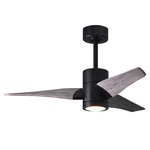 Super Janet Ceiling Fan with Light - Matte Black / Barn Wood