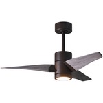 Super Janet Ceiling Fan with Light - Textured Bronze / Barn Wood Tone