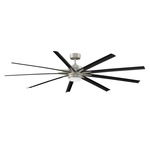 Odyn Outdoor Ceiling Fan with Light - Brushed Nickel / Black / Opal White