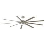 Odyn Outdoor Ceiling Fan with Light - Brushed Nickel / Brushed Nickel / Opal White