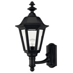 Manor House Outdoor Wall Light - Black / Clear