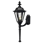 Manor House Long Stem Outdoor Wall Light - Black / Clear