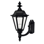 Manor House Outdoor Wall Light - Black / Clear